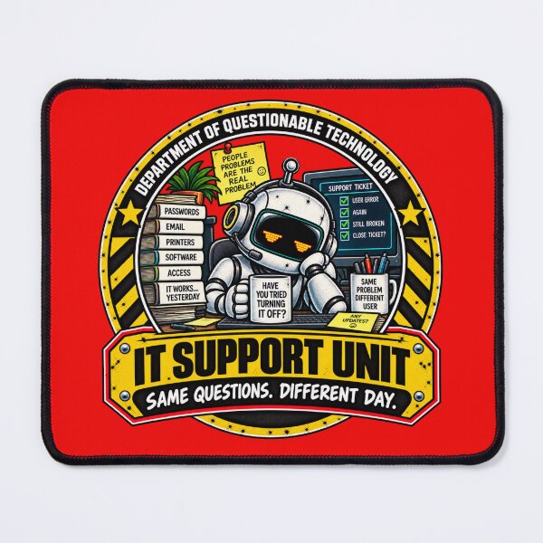 Item preview, Department of Questionable Technology IT Support Unit designed and sold by AdeGee.