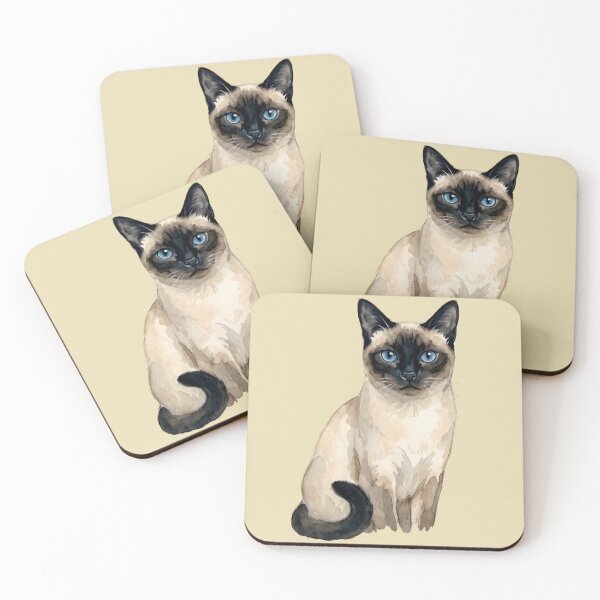 Item preview, Siamese Cat in Watercolor - Vintage Portrait with Blue Eyes designed and sold by SuperMama1973.