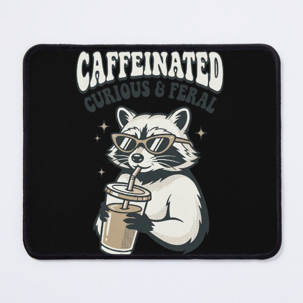 Item preview, Caffeinated Curious Feral Raccoon Iced Coffee designed and sold by marry treasures.