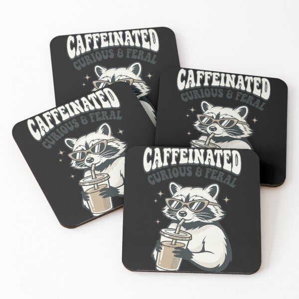 Item preview, Caffeinated Curious Feral Raccoon Iced Coffee designed and sold by marry treasures.