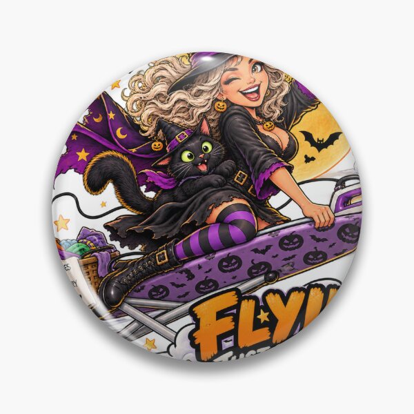 Item preview, Funny Witch Flying on an Ironing Board – Pressing Issues designed and sold by EwelinaBa.