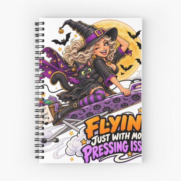 Item preview, Funny Witch Flying on an Ironing Board – Pressing Issues designed and sold by EwelinaBa.