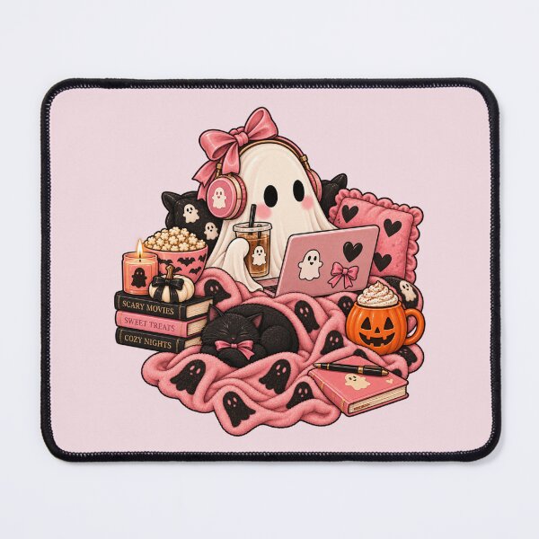 Item preview, Cozy Halloween Movie Night Ghost – Spooky Season Stay In designed and sold by SnugbugStudios.