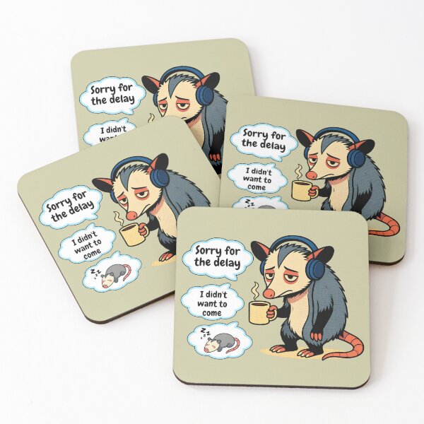 Item preview, Sleepy Opossum Coffee -funny tired opossum designed and sold by OLYUS.