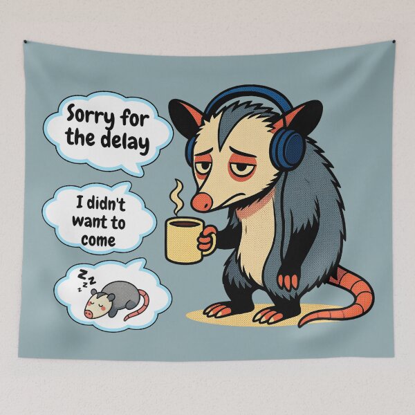 Item preview, Sleepy Opossum Coffee -funny tired opossum designed and sold by OLYUS.