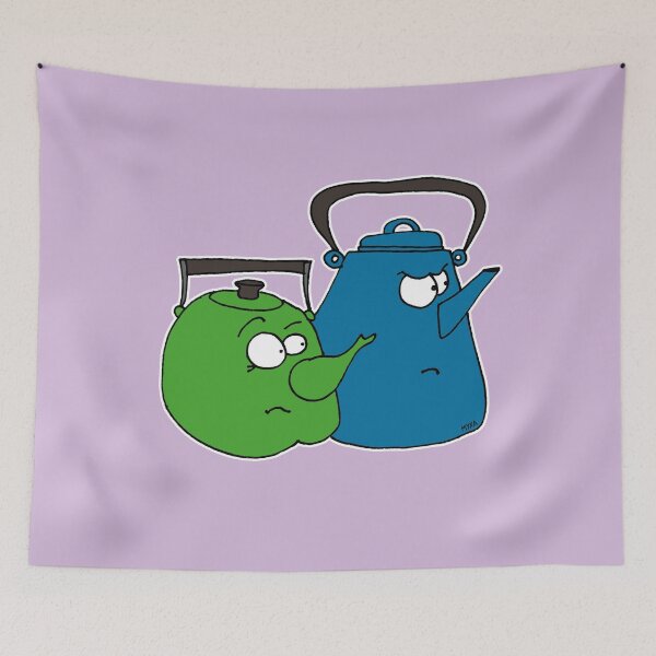Item preview, Funny Teapots Tea Time Drama Sticker | Sarcastic Kitchen Humor Art designed and sold by MyxaART.