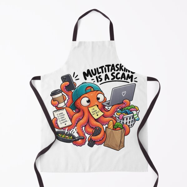 Item preview, Multitasking Is A Scam Funny Octopus designed and sold by 8to5designs.