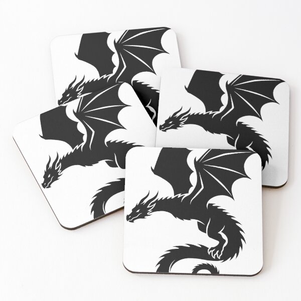 Item preview, Jagged Coiled Dragon Silhouette - Sharp Edge Flat Design designed and sold by DragonSerpent Ink.