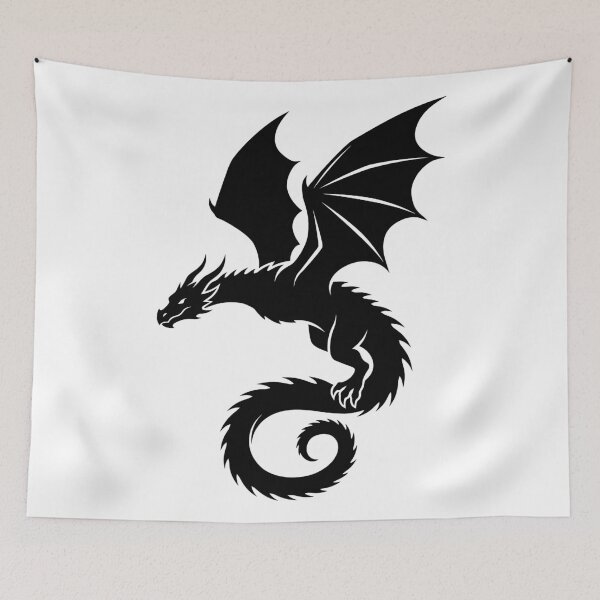 Item preview, Jagged Coiled Dragon Silhouette - Sharp Edge Flat Design designed and sold by DragonSerpent Ink.