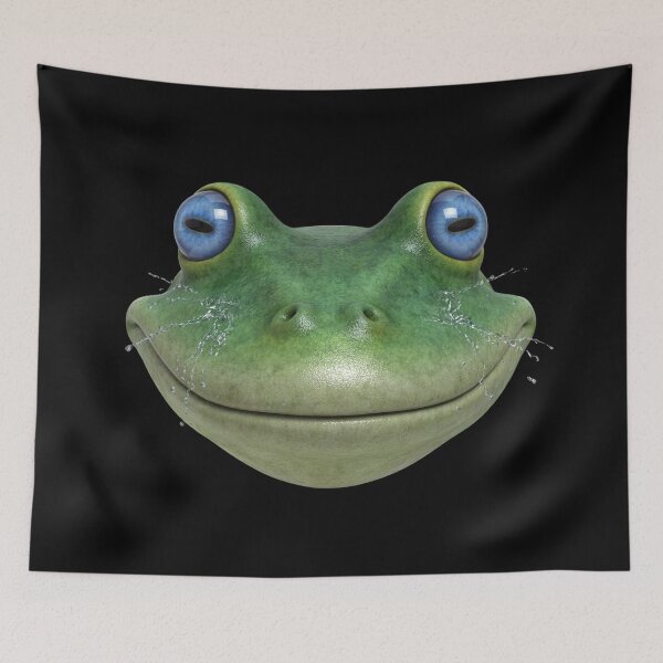 Item preview, Funny Frog Face Big Blue Eyes Cute Amphibian Art designed and sold by cabana.space.