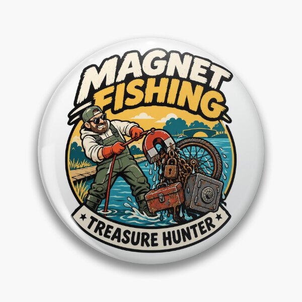 Item preview, Magnet Fishing Treasure Hunter Vintage Outdoor Adventure Gift designed and sold by w1ckerman.