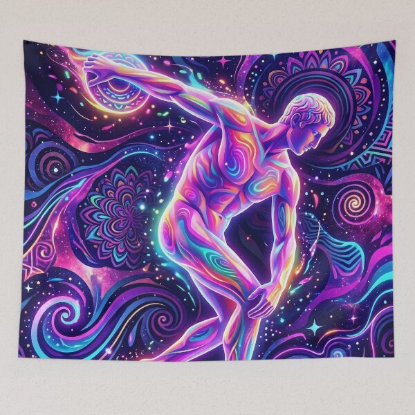 Item preview, Neon Discobolus - Psychedelic Greek Art designed and sold by Lucid Dream Pixel.
