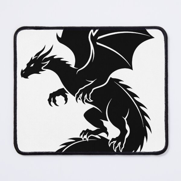Item preview, Minimalist Black Dragon Silhouette - Flat Vector Style Art designed and sold by DragonSerpent Ink.