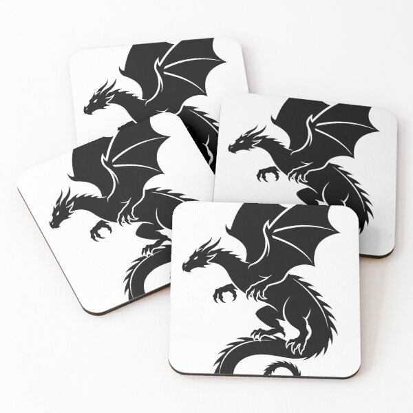 Item preview, Minimalist Black Dragon Silhouette - Flat Vector Style Art designed and sold by DragonSerpent Ink.