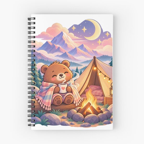 Item preview, Cozy Bear Camping Under the Stars – Cute Mountain Campfire Adventure designed and sold by KateVil.