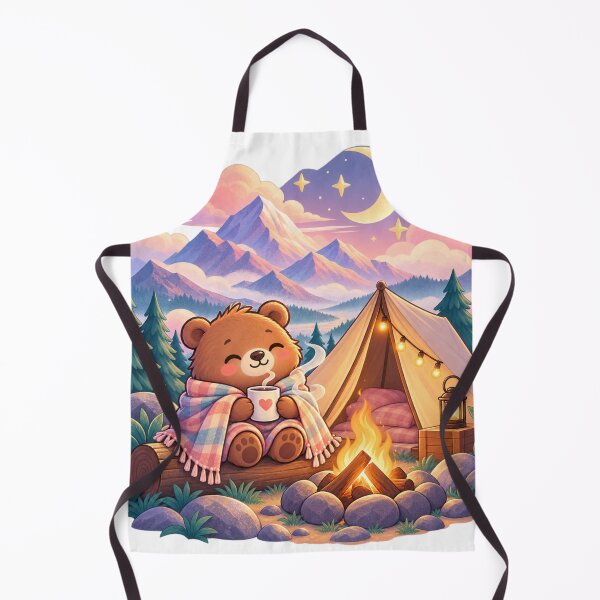Item preview, Cozy Bear Camping Under the Stars – Cute Mountain Campfire Adventure designed and sold by KateVil.