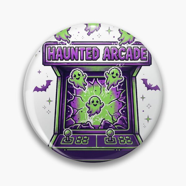 Item preview, Haunted Arcade — Retro Pixel Ghost Arcade Cabinet 90s Halloween Shirt designed and sold by PulsivoxRecords.