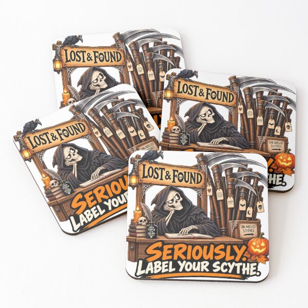 Item preview, Funny Grim Reaper Lost and Found – Label Your Scythe designed and sold by EwelinaBa.