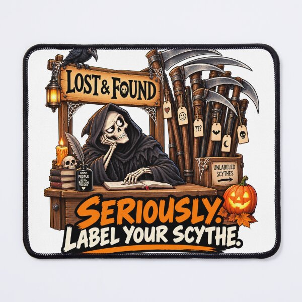 Item preview, Funny Grim Reaper Lost and Found – Label Your Scythe designed and sold by EwelinaBa.