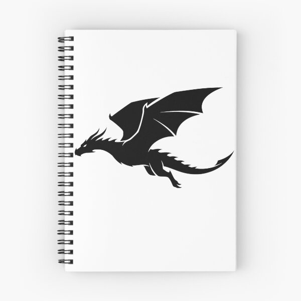 Item preview, Flying Black Dragon Silhouette - Minimalist Wing Spread Art designed and sold by DragonSerpent Ink.