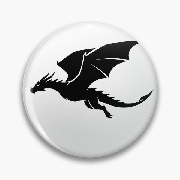Item preview, Flying Black Dragon Silhouette - Minimalist Wing Spread Art designed and sold by DragonSerpent Ink.