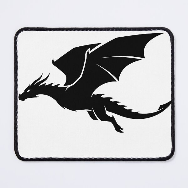 Item preview, Flying Black Dragon Silhouette - Minimalist Wing Spread Art designed and sold by DragonSerpent Ink.