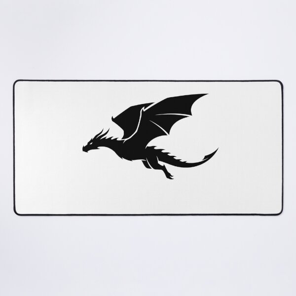 Item preview, Flying Black Dragon Silhouette - Minimalist Wing Spread Art designed and sold by DragonSerpent Ink.