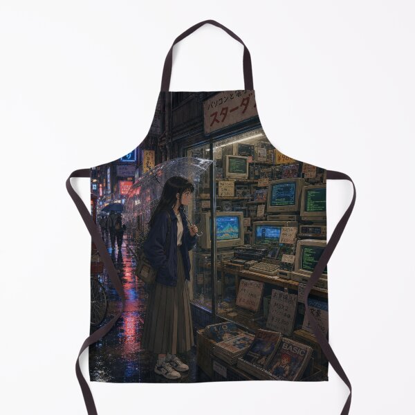 Item preview, Retro Akihabara Electronics Shop Rainy Night Anime Art designed and sold by vekotpu.