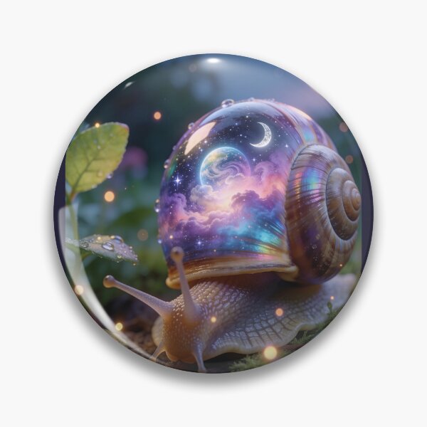 Item preview, Cosmic Snail with Galaxy and Crescent Moon Glass Shell designed and sold by OksArtStudio.