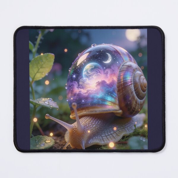 Item preview, Cosmic Snail with Galaxy and Crescent Moon Glass Shell designed and sold by OksArtStudio.