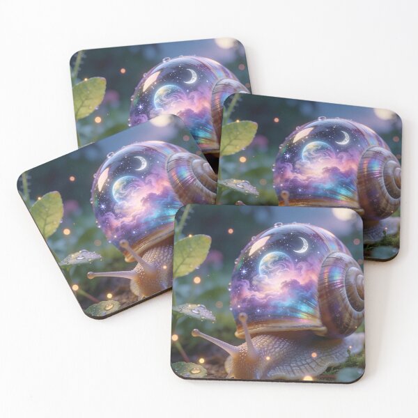 Item preview, Cosmic Snail with Galaxy and Crescent Moon Glass Shell designed and sold by OksArtStudio.