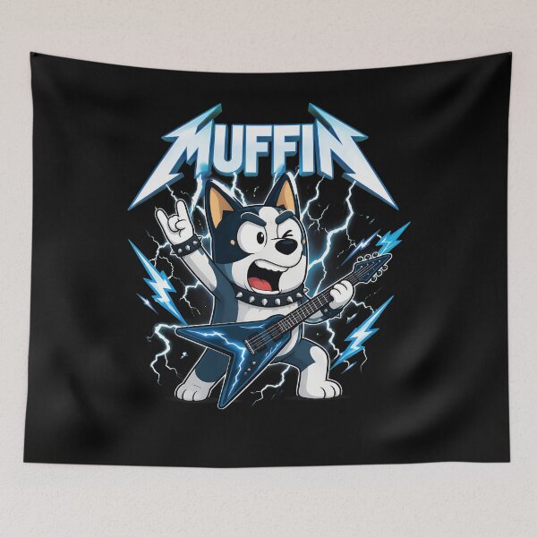 Item preview, Muffin Heavy Metal Rock Dog Bluey designed and sold by visionnen.