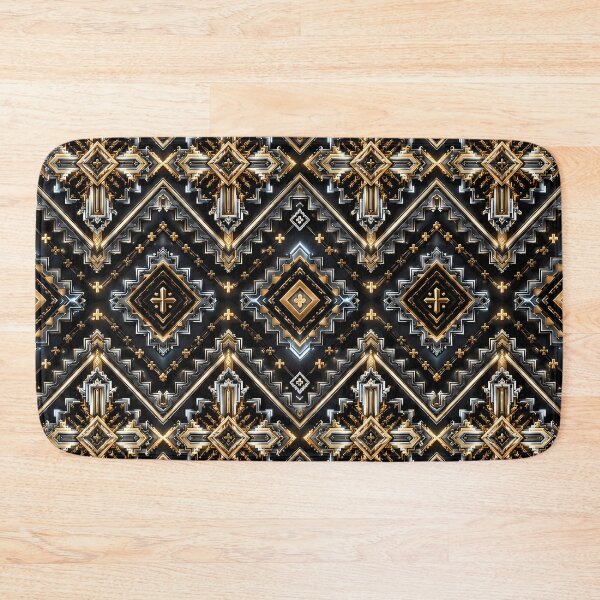 Item preview, Glowing Gold Neon Ukrainian Ethnic Embroidery Seamless Pattern designed and sold by Holub Art Studio & design.