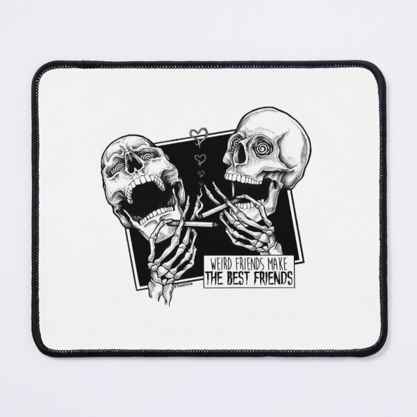 Item preview, Weird Friends Make The Best Friends Smoking Skeleton Skull Art designed and sold by GrimNest.