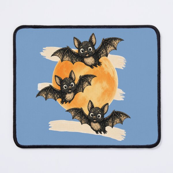 Item preview, Spooky Cute Bats Halloween Full Moon Vintage Aesthetic designed and sold by InkWeaveShop.