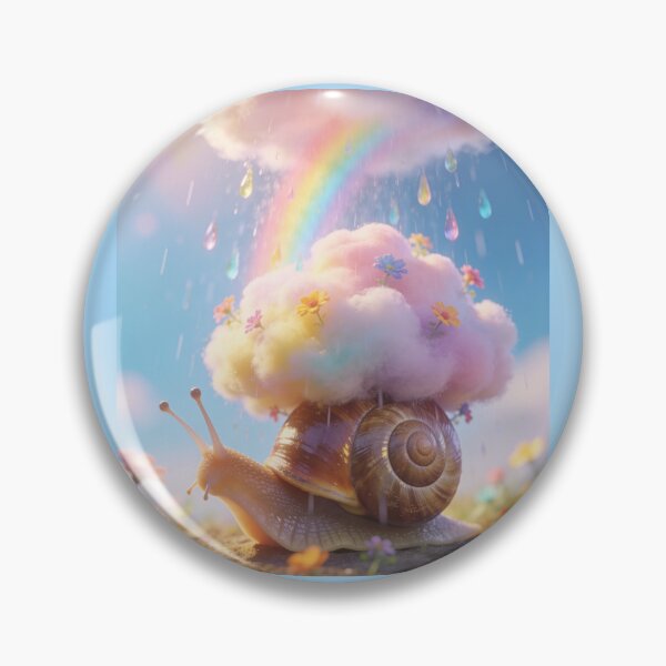 Item preview, Cute Rainbow Cloud Snail with Colorful Raindrops designed and sold by OksArtStudio.