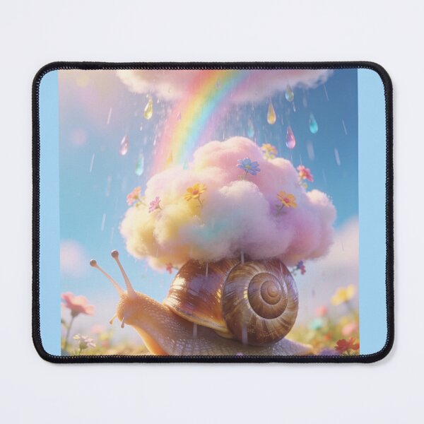 Item preview, Cute Rainbow Cloud Snail with Colorful Raindrops designed and sold by OksArtStudio.