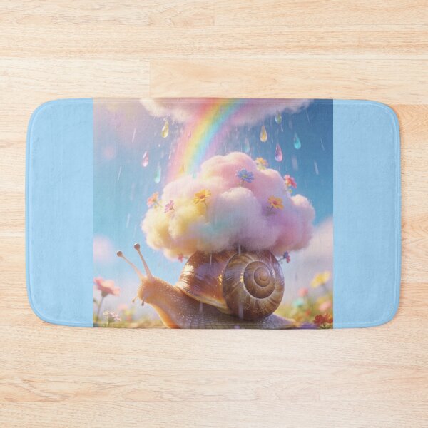 Item preview, Cute Rainbow Cloud Snail with Colorful Raindrops designed and sold by OksArtStudio.