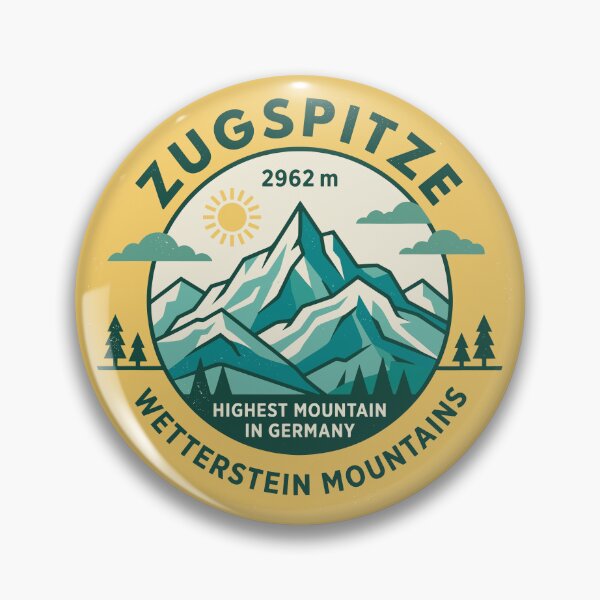 Item preview, Zugspitze Germany Alpine Mountain Badge designed and sold by Digital Art Works  Hub.