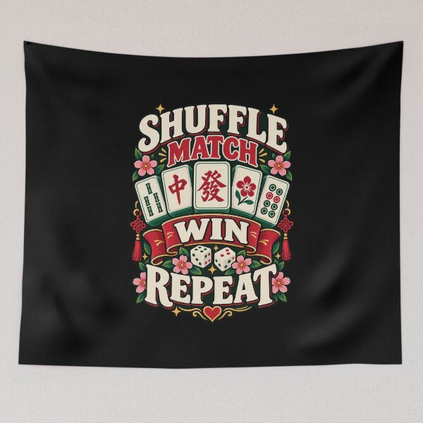 Item preview, Shuffle Match Win Repeat .. Funny Mahjong Game Night designed and sold by Ridaelb.