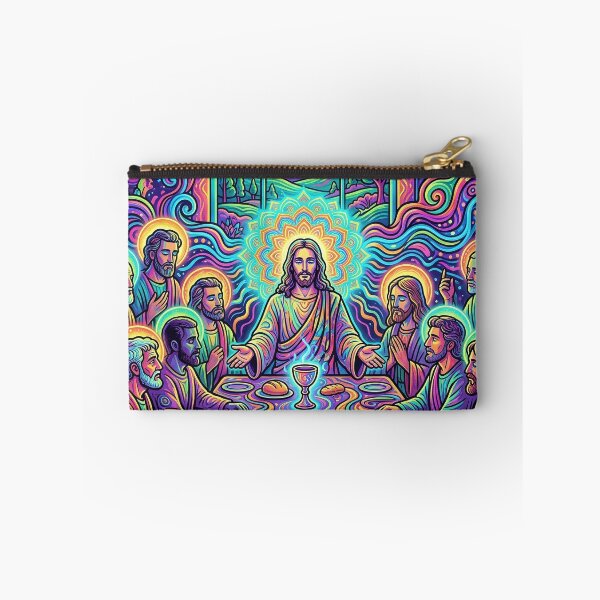 Item preview, Psychedelic Last Supper - Neon Bible Art designed and sold by Lucid Dream Pixel.