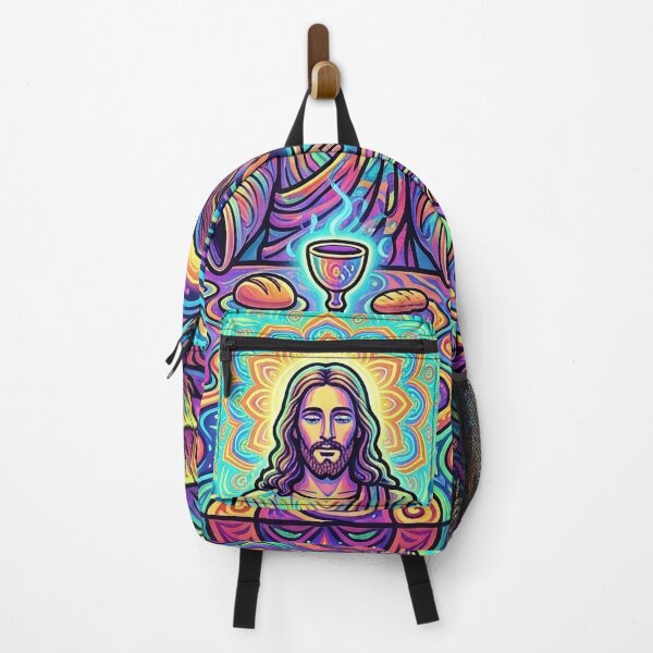 Item preview, Psychedelic Last Supper - Neon Bible Art designed and sold by Lucid Dream Pixel.