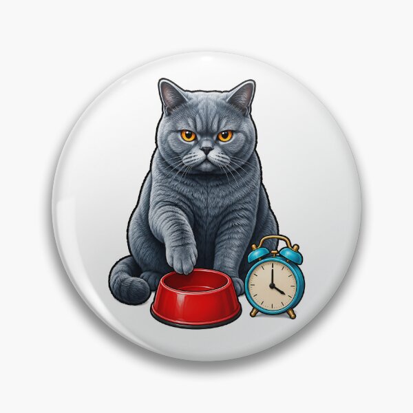 Item preview, British Shorthair Hungry Cat Alarm Art designed and sold by Old's Cool Cat Studio.