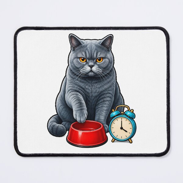 Item preview, British Shorthair Hungry Cat Alarm Art designed and sold by Old's Cool Cat Studio.
