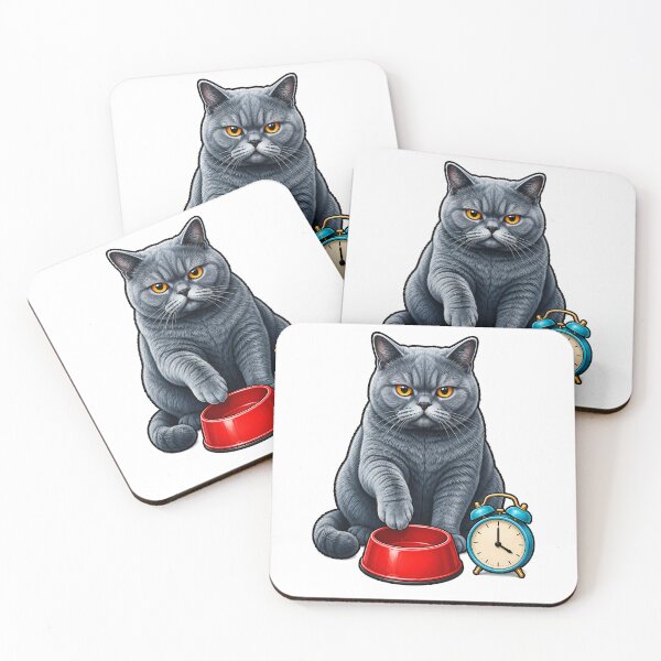 Item preview, British Shorthair Hungry Cat Alarm Art designed and sold by Old's Cool Cat Studio.