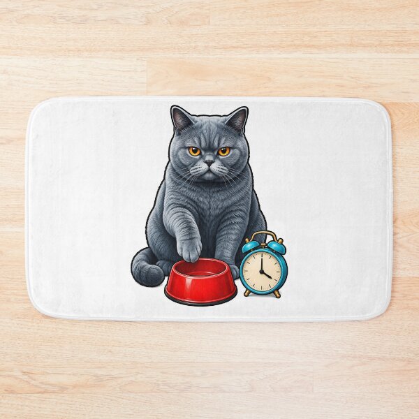 Item preview, British Shorthair Hungry Cat Alarm Art designed and sold by Old's Cool Cat Studio.