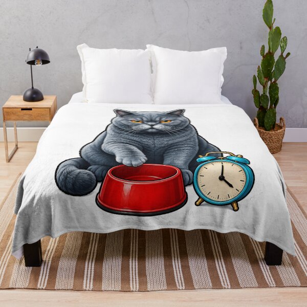 Item preview, British Shorthair Hungry Cat Alarm Art designed and sold by Old's Cool Cat Studio.