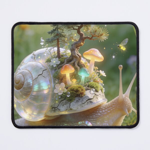 Item preview, Fantasy Snail with Bonsai Tree and Glowing Mushrooms designed and sold by OksArtStudio.