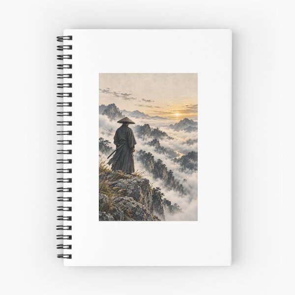 Item preview, Samurai at the Edge of Mist – Japanese Sumi-e Warrior Art designed and sold by yuryu14yutaka.