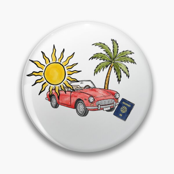 Item preview, Vintage Car & Passport Illustration - Sunny Road Trip designed and sold by aztrends.